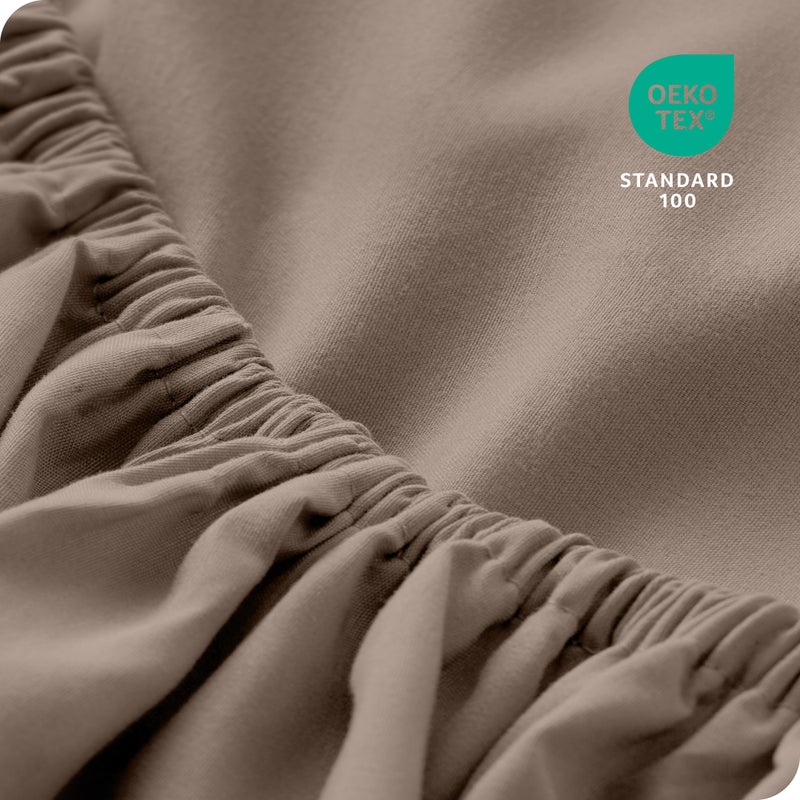 Bare Home 2-Pack Fitted Bottom Sheets Queen - Premium 1800 Ultra-Soft Wrinkle Resistant Microfiber - Deep Pocket (Queen, Taupe) - Image 5